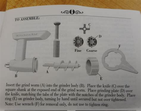 kitchenaid meat grinder manual instructions